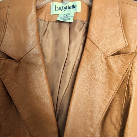 Vintage Bagatelle Leather Carmel Tan Jacket Ladies Size 12 - Picture 6 of 10